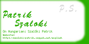 patrik szaloki business card
