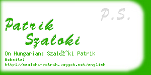 patrik szaloki business card